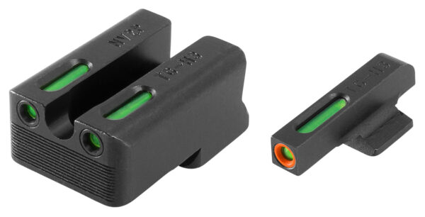 TruGlo TG13NV3PC TFX Pro  Black | Green Tritium & Fiber Optic Orange Outline Front Sight Green Tritium & Fiber Optic Rear Sight — view 1