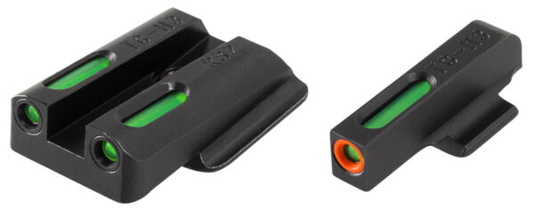 TruGlo TG13RS2PC TFX Pro  Black | Green Tritium & Fiber Optic Orange Outline Front Sight Green Tritium & Fiber Optic Rear Sight — view 1