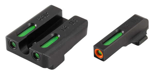 TruGlo TG13SG1PC TFX Pro  Black | Green Tritium & Fiber Optic Orange Outline Front Sight Green Tritium & Fiber Optic Rear Sight — view 1