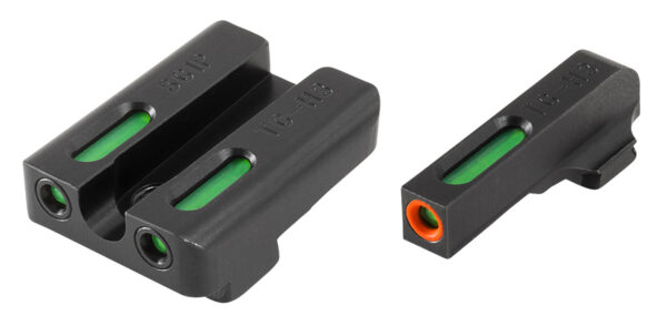 TruGlo TG13SG2PC TFX Pro  Black | Green Tritium & Fiber Optic Orange Outline Front Sight Green Tritium & Fiber Optic Rear Sight — view 1
