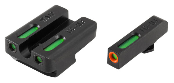 TruGlo TG13WA1PC TFX Pro  Black | Green Tritium & Fiber Optic Orange Outline Front Sight Green Tritium & Fiber Optic Rear Sight — view 1