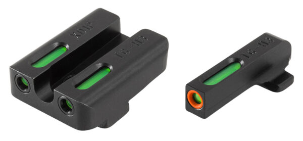 TruGlo TG13XD1PC TFX Pro  Black | Green Tritium & Fiber Optic Orange Outline Front Sight Green Tritium & Fiber Optic Rear Sight — view 1