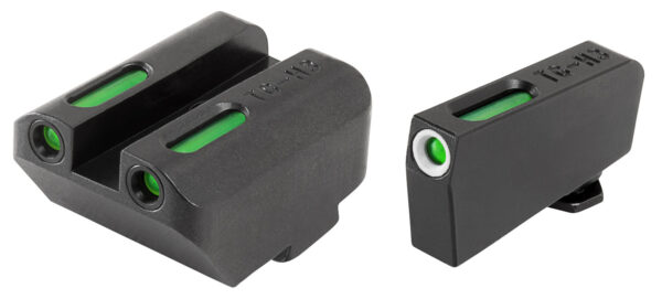 TruGlo TG13GL5A TFX  Black | Green Tritium & Fiber Optic White Outline Front Sight Green Tritium & Fiber Optic Rear Sight — view 1