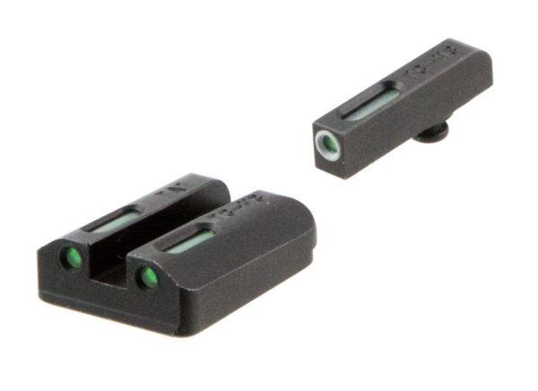 TruGlo TG13TA2A TFX  Black | Green Tritium & Fiber Optic White Outline Front Sight Green Tritium & Fiber Optic Rear Sight — view 1