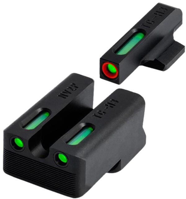 TruGlo TGTG13RS3PC TFX Pro  Green Tritium & Fiber Optic Orange Outline Front Sight Green Tritium & Fiber Optic Rear Sight — view 1