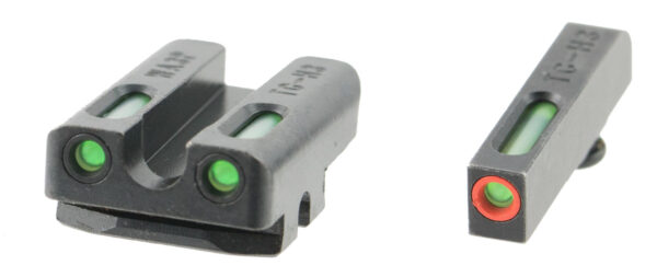 TruGlo TG13WA3PC TFX Pro  Black | Green Tritium & Fiber Optic Orange Outline Front Sight Green Tritium & Fiber Optic Rear Sight — view 1
