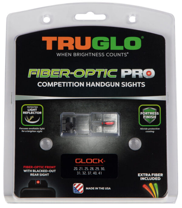TruGlo TG132G2 Fiber-Optic Pro  Red/Fiber Optic Front Sight-Black/Blank Rear Sight Glock 20/21 — view 1