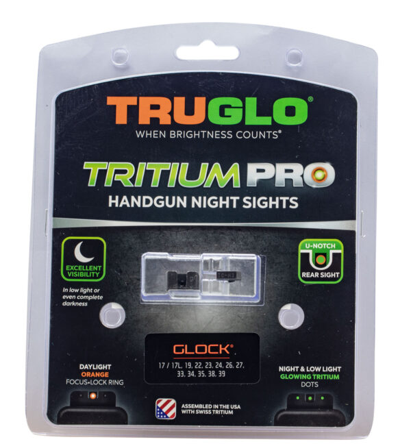 TruGlo TG231G1C Tritium Pro  Black | Green Tritium Orange Outline Front Sight Green Tritium Rear Sight — view 1