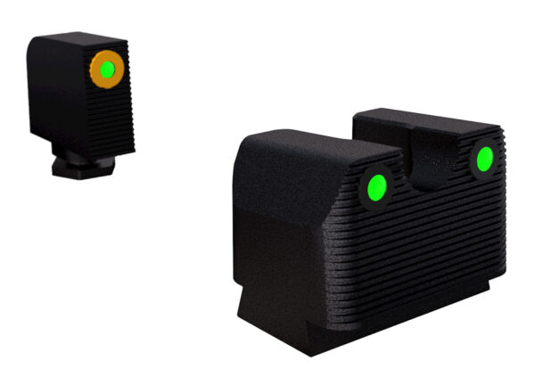 Rival Arms RA3A231G Night Sights for Glock MOS  Green Tritium Orange Outline Front Sight-Green Tritium Black Outline Rear Sight Glock 17/19 — view 1