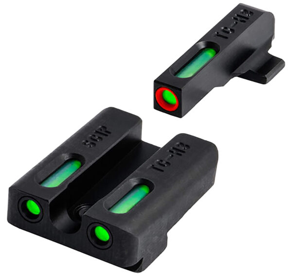 TruGlo TG13SG4A TFX  Black | Green Tritium & Fiber Optic White Outline Front Sight Green Tritium & Fiber Optic Rear Sight — view 1