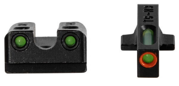 TruGlo TG13SG4PC TFX Pro  Black | Green Tritium & Fiber Optic Orange Outline Front Sight Green Tritium & Fiber Optic Rear Sight — view 1