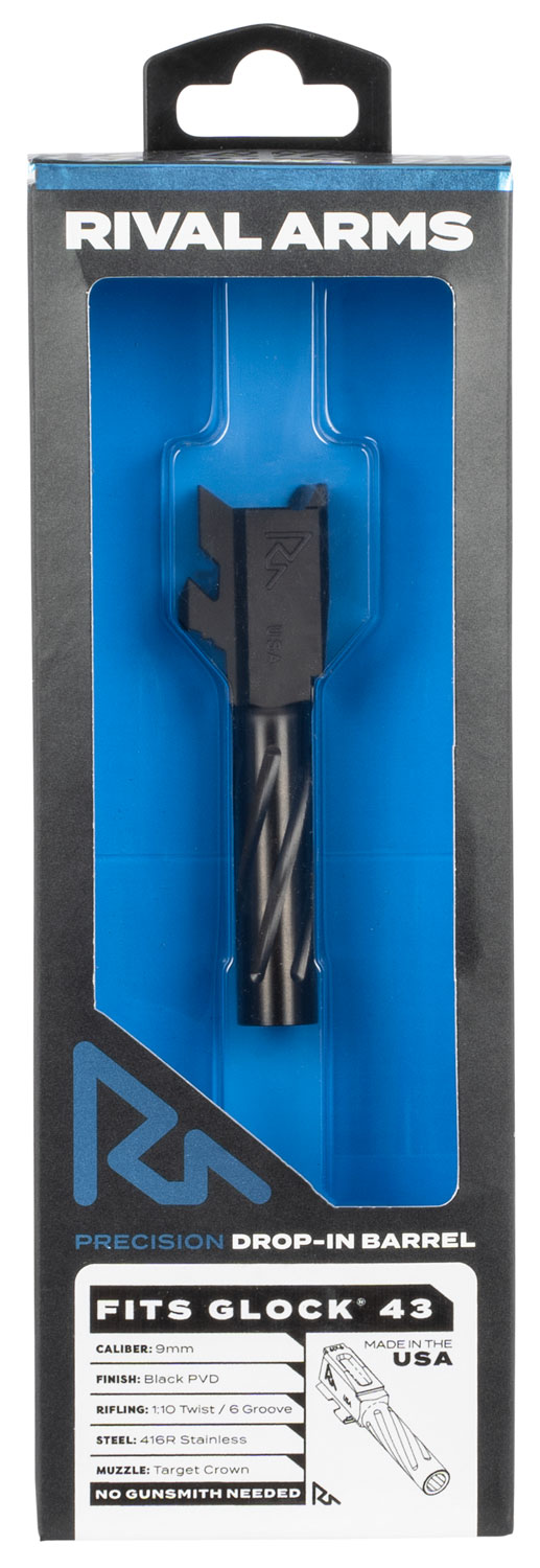 Rival Arms RA20G301A Precision V1 Match Grade 9mm Luger Compatible w/Glock 43, 3.41" Black PVD Stainless Steel — view 1