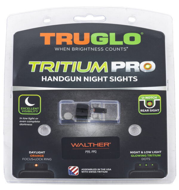 TruGlo TGTG231W1C Tritium Pro  Black | Green Tritium Orange Outline Front Sight Green Tritium Rear Sight — view 1