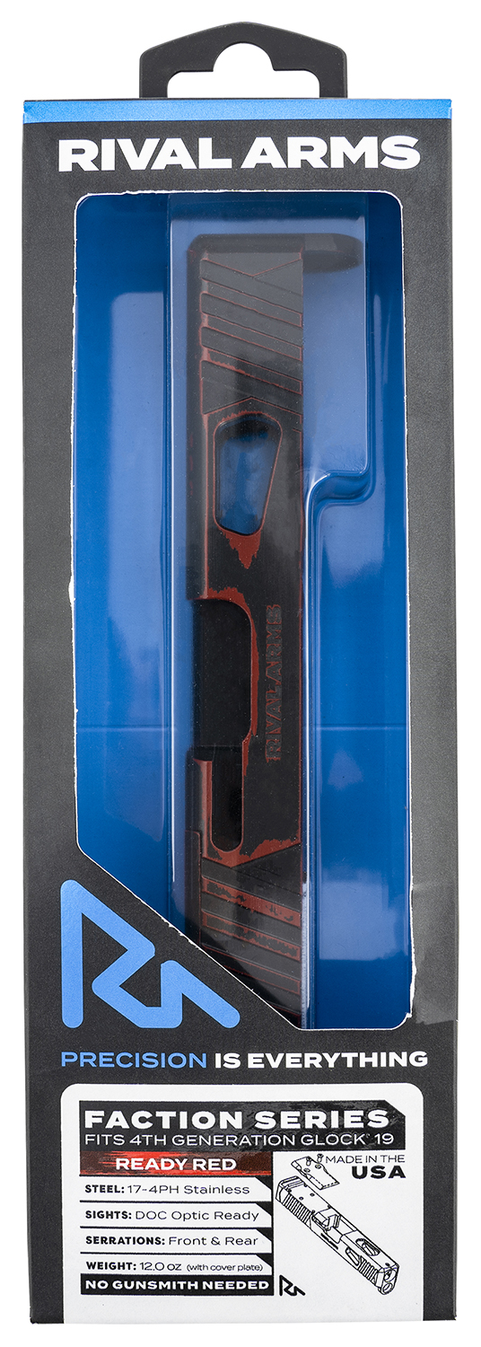 Rival Arms RA-RA12G206A Faction Series Slide A1 with Docter Cut Cerakote Ready Red 17-4 Stainless Steel for Glock 19 Gen4 — view 1