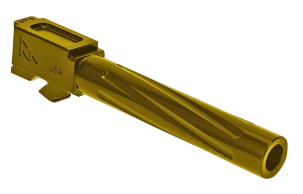 Rival Arms RA20G103E Precision V1 Match Grade 9mm Luger Compatible w/Glock 17 Gen5 4.49" Fluted Gold PVD Stainless Steel — view 1