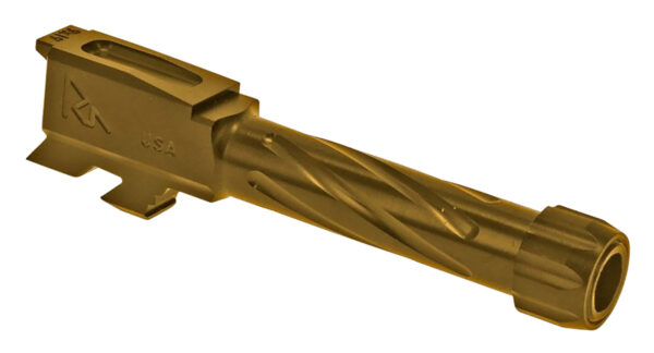Rival Arms RA20G302E Precision V1 Match Grade 9mm Luger Compatible w/Glock 43 3.41" Fluted Threaded Gold PVD Stainless Steel — view 1