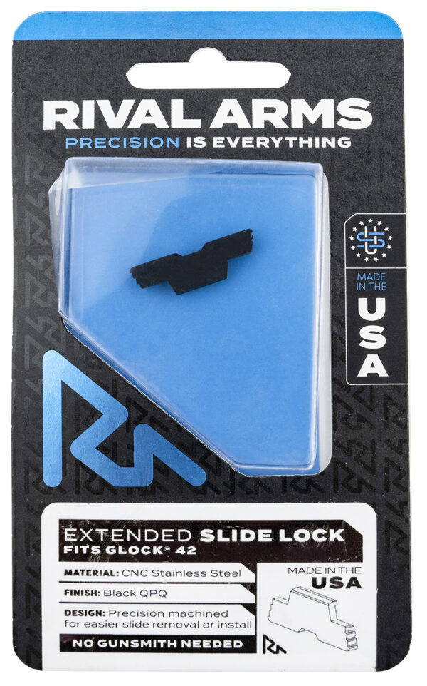 Rival Arms RARA80G004A Slide Lock  Extended Glock 42 Black QPQ Stainless Steel — view 1