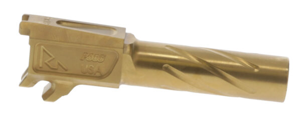 Rival Arms RA20P001E Precision Match Grade 9mm Luger 3.10" Fluted Gold PVD Steel, Fits Sig P365 — view 1