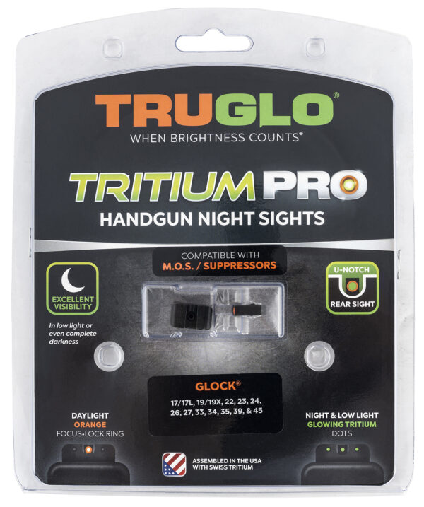 TruGlo TG231G1MC Tritium Pro  Black | Green Tritium Orange Outline Front Sight Green Tritium Rear Sight — view 1