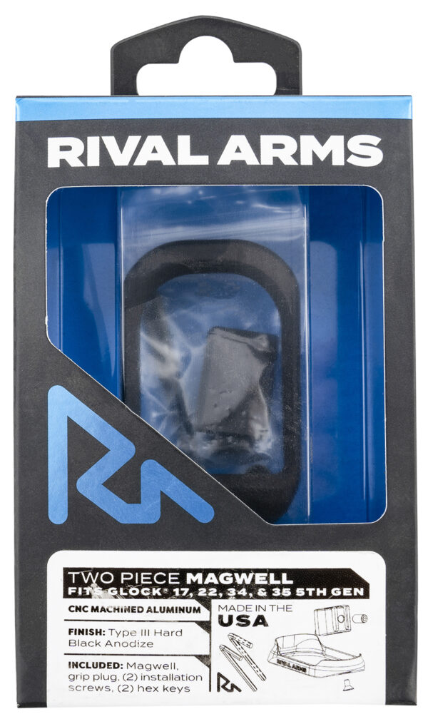Rival Arms RARA70G121A Two Piece Magwell  Compatible w/Gen5  Glock 17/22/34/35, Black Anodized Aluminum — view 1