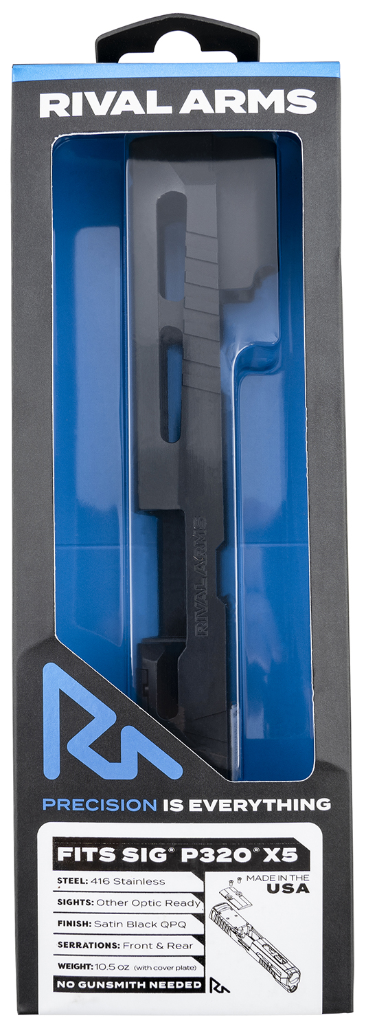 Rival Arms RA-RA10P502A Faction Series Slide A1 Sig P320 X-Five Docter Cut Cerakote Black 17-4 Stainless Steel — view 1