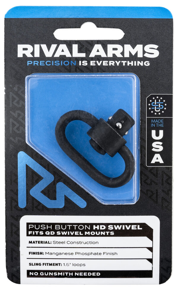 Rival Arms RA-RA92S1B HD Swivel  Black Manganese Phosphate Steel with 1.25" Loop & Push Button — view 1