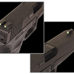 TruGlo TG231G2 Tritium  Green Tritium Front & Rear/Black Nitride Fortress Frame, Compatible w/Most Glock Except MOS 45 ACP/10mm Auto, Front Post/Rear Dovetail Mount
