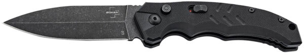 Boker 01BO796 Intention II  3.35" Folding Dagger Plain D2 Steel Blade Black G10 Handle — view 1