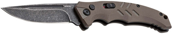 Boker 01BO483 Intention II  Folding Drop Point Plain D2 Steel Blade Brown G10 Handle — view 1