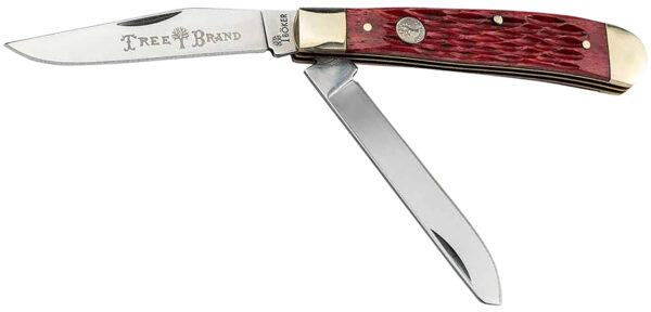 Boker 110825 Trapper 2.0 Clip Point/Spey Plain D2 Steel Blade Red Jigged Bone Handle — view 1