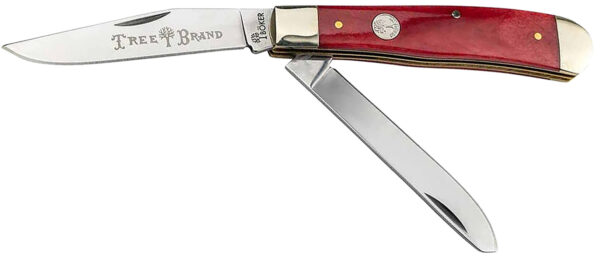 Boker 110830 Trapper  Plain D2 Steel Blade Smooth Red Bone Bone Handle — view 1