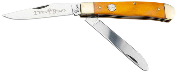 Boker 110835 Trapper Traditional Clip Point/Spey Plain D2 Steel Blade Smooth Yellow Bone Handle — view 1