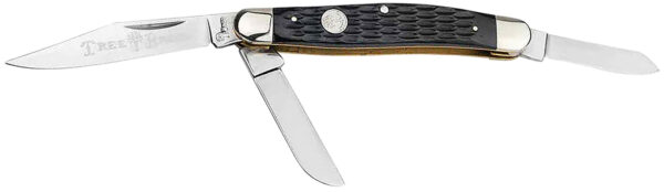 Boker 110856 Stockman Traditional Large Clip Point/Sheepsfoot/Spey Plain D2 Steel Blade Black Jigged Bone Handle — view 1