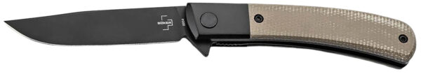 Boker 01BO931  Modern Gentleman 2.95" Plain Black Nitro-V Blade Green Micarta Handle — view 1