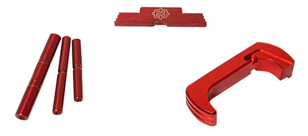 Cross Armory CRGOKRD 3 Piece Kit  Extended Compatible w/Glock Gen1-3 Red Anodized Steel/Aluminum — view 1