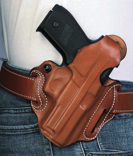 DESANTIS THUMB BREAK SCABBARD - RH OWB LEATHER M&P SHLD 9 TAN — view 1