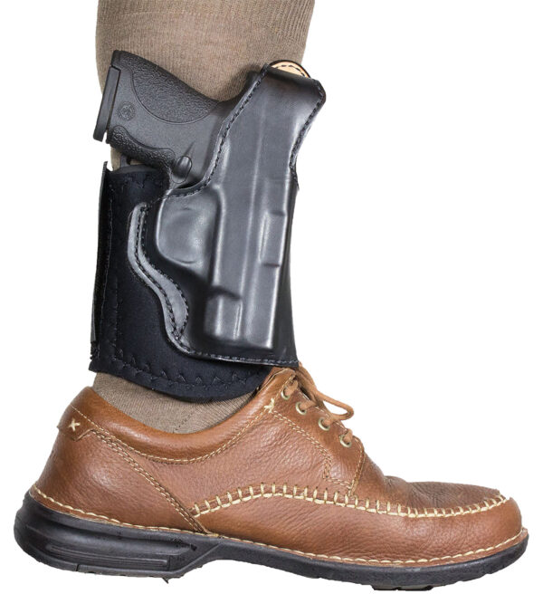 DeSantis Gunhide 014PCX7Z0 Die Hard Rig  Ankle Black Leather/Sheepskin Ankle Fits S&W M&P Shield 9/40 Right Hand — view 1