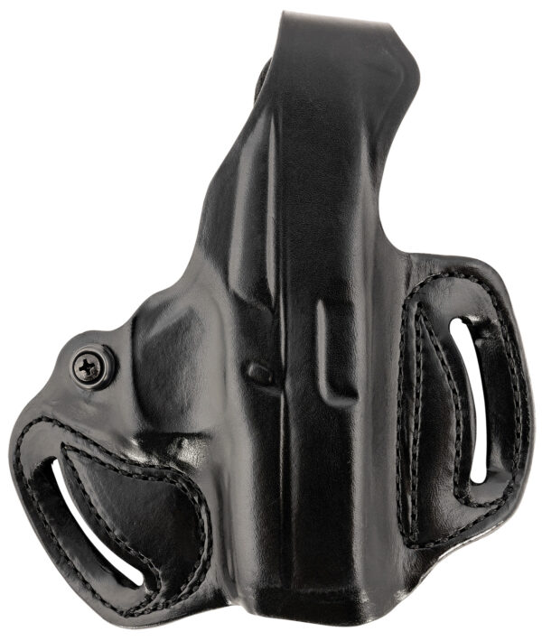 DeSantis Gunhide 085BA8BZ0 Thumb Break Mini Slide OWB Black Leather Belt Slide Fits Glock 43/43x/48 Belt 1.75" Wide Right Hand — view 1