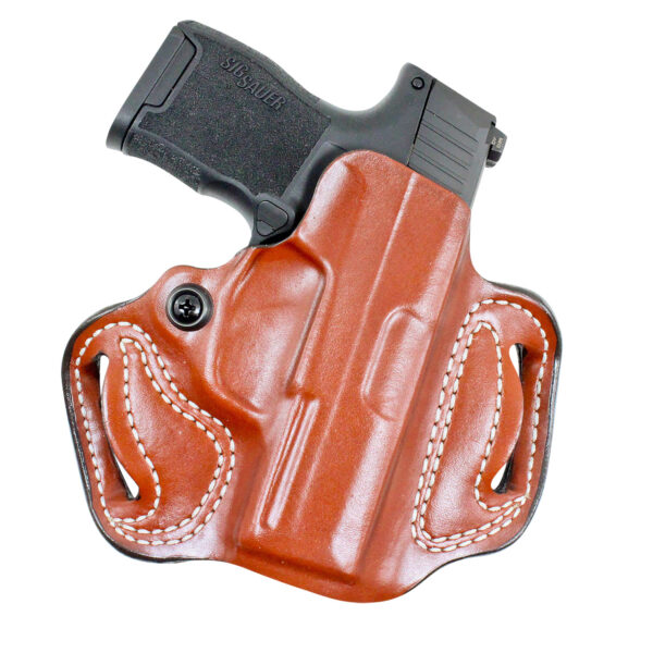 DeSantis Gunhide 086TA8JZ0 Mini Slide  OWB Tan Leather Belt Slide Fits Sig P365 Belt 1.75" Wide Right Hand — view 1