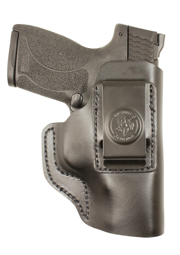 DeSantis Gunhide 031BA8JZ0 Insider  IWB Black Leather Belt Clip Fits Sig P365 Right Hand — view 1