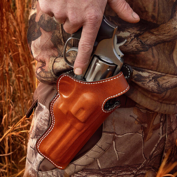 DeSantis Gunhide 016TC5LZ0 Dual Angle Hunter  OWB Tan Leather Belt Slide Fits Glock 40 Right Hand — view 1