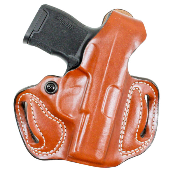 DeSantis Gunhide 085TA9PZ0 Thumb Break Mini Slide OWB Tan Leather Belt Loop Fits Springfield Hellcat 3" Right Hand — view 1