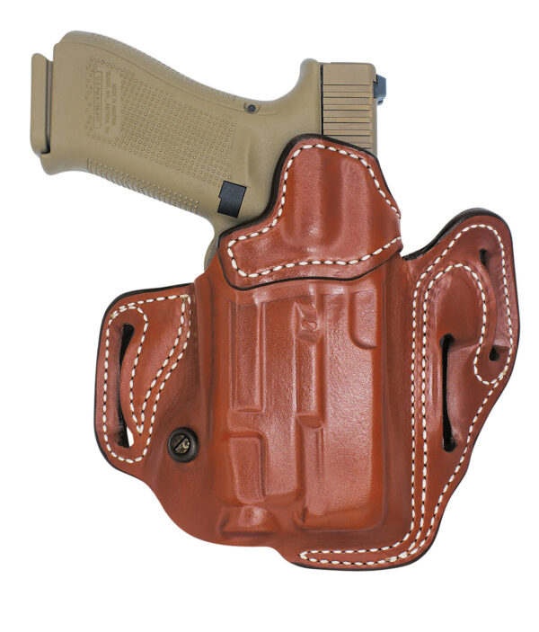 DeSantis Gunhide 201TA6VZ0 Vengeance Scabbard  OWB Tan Leather Fits Glock 19/19x/19 Gen 5/23/32/45, Belt Slide Mount, Right Hand — view 1