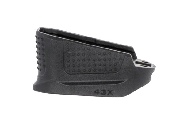 Strike Industries EMPG43XBK Enhanced Magazine Plate  made of Polymer with Black Finish & Extra Gripping Surface for Glock 43X Magazines (Adds 2rds) — view 1