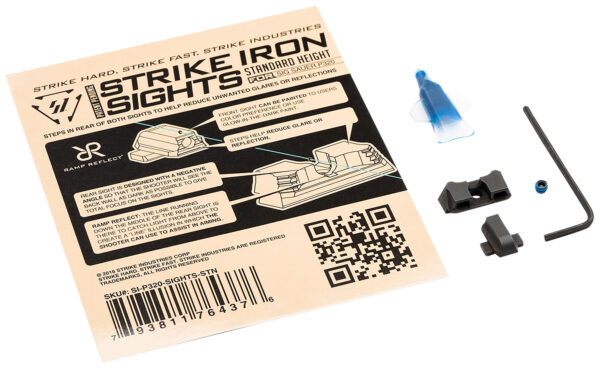 Strike Industries P320SIGHTSSTN Strike Iron Sights  Black/Blank Front Sight Black/Blank Rear Sight Sig Sauer P320 with Rear Dovetail Standard Height — view 1