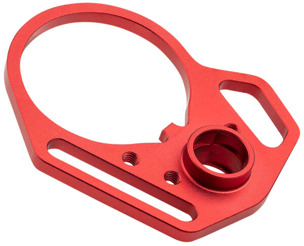 Strike Industries ARULMFEP&ACNRED QD End Plate QD End Plate with Hook Attachments & Anti-Rotation Castle Nut, Red Finish — view 1