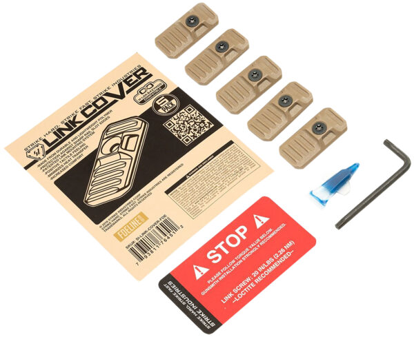 Strike Industries LINK-COVER-FDE LINK Cover  Flat Dark Earth Polymer for M-lok & Keymod Rails 5 Pack — view 1