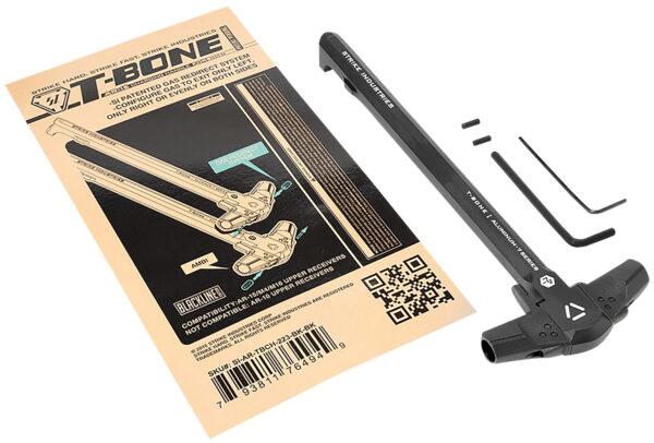 Strike Industries AR-TBCH-223-BK-BK T-Bone Charging Handle .223/5.56x45mm Nato Black Polymer Handles Aluminum Shaft for AR-15 — view 1