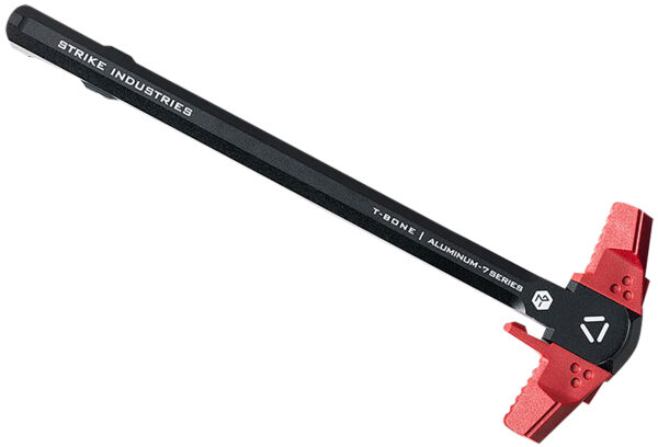 Strike Industries AR-TBCH-223-BK-RED T-Bone Charging Handle .223/5.56x45mm Nato Red Polymer Handles Aluminum Shaft for AR-15 — view 1