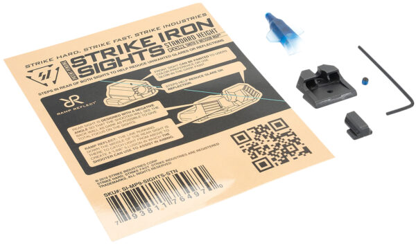 Strike Industries MP9SIGHTSSTN Strike Iron Sights  Black/Blank Front Sight Black/Blank Rear Sight Smith & Wesson M&P Standard Height — view 1